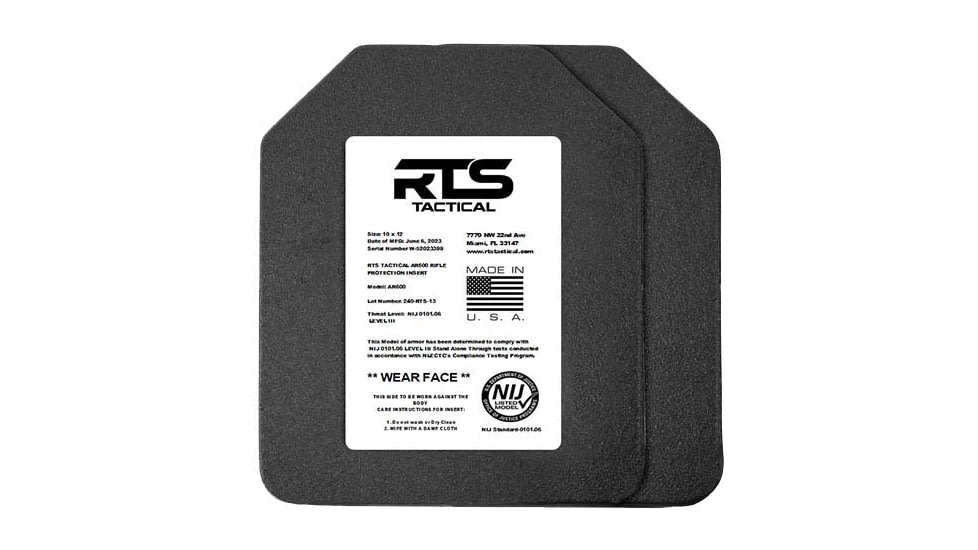 RTS Tactical Lightweight Level III+ Rifle Special Threats Insert 5.9 lbs - 10X12, Tan, RTS-42700