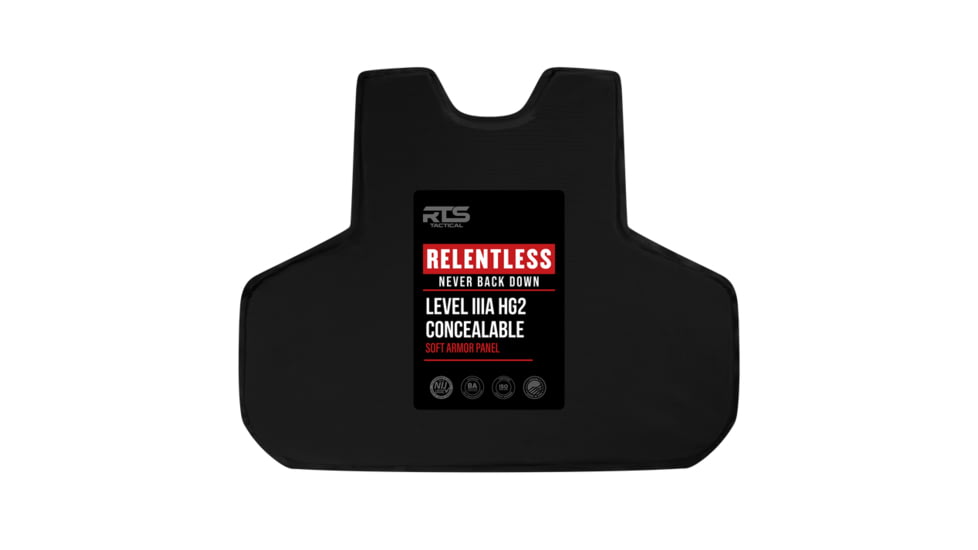 RTS Tactical Concealable Panels Relentless Level IIIA HG2 Kevlar Armor Plate