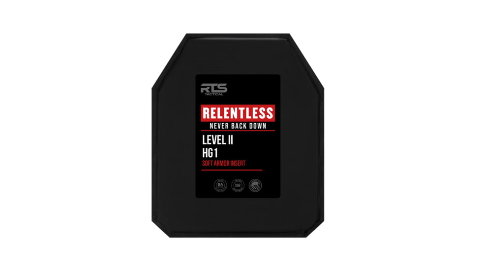 RTS Tactical Plate Carrier Insert Relentless Level II HG1 Armor Plate