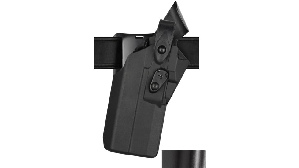 Safariland 7360RDS 7TS ALS/SLS Mid-Ride Duty Holster, Glock 19 w/ Compact Light, Left Hand, Hi Gloss, Black, 1331836