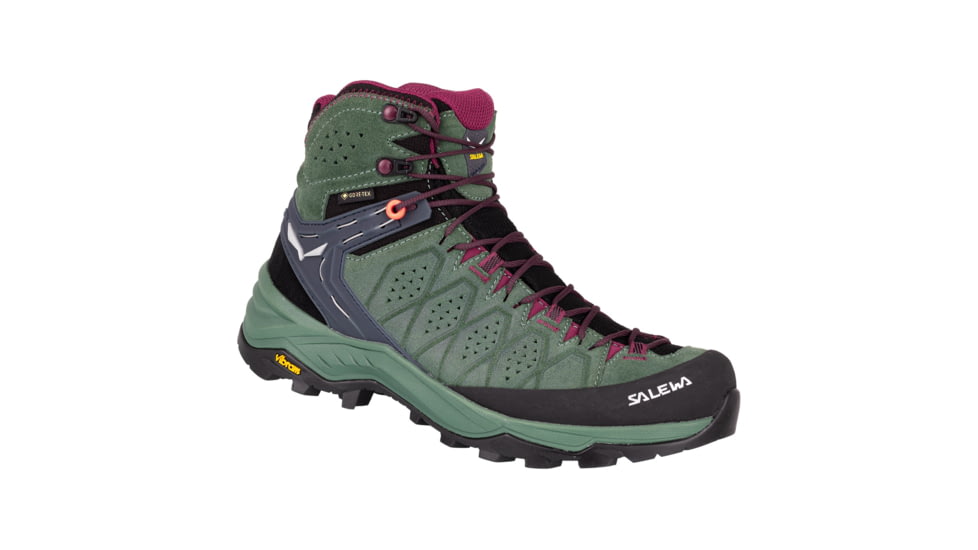 Salewa Alp Trainer 2 Mid GTX Hiking Boots - Womens, Duck Green/Rhododendon, 7.5, 00-0000061383-5085-7.5