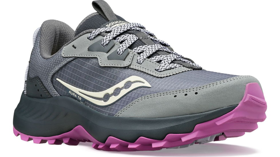 Saucony Aura TR Trail Shoes - Womens, Fossil/Grape, 6, Wide, S10862-12-020-M-6