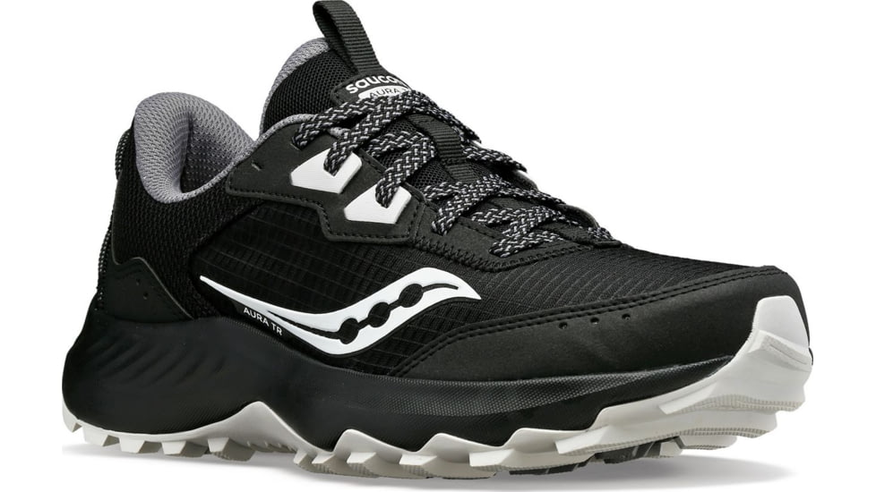 Saucony Aura TR Wide Trail Shoes - Womens, Black/Fog, 5.5, Medium, S10863-05-001-M-5.5