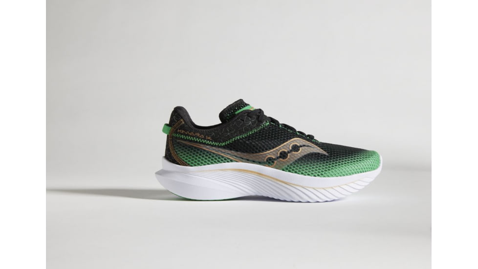 Saucony Kinvara 14 Shoes - Mens, Black/Green, 14, Medium, S20823-18-001-M-14