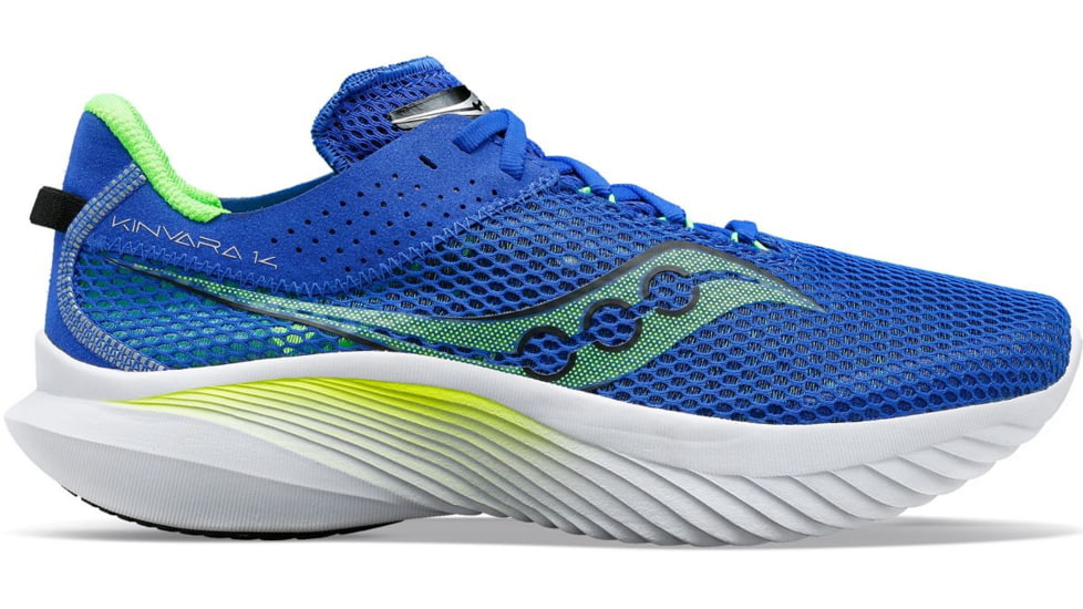 Saucony Kinvara 14 Shoes - Mens, Superblue/Slime, 8, Medium, S20823-33-400-M-8