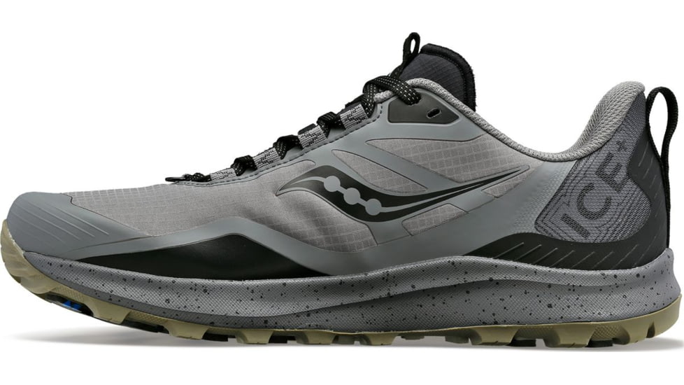 Saucony Peregrine Ice+ 3 Trail Shoes - Mens, Gravel/Black, 8, Medium, S20791-30-030-M-8