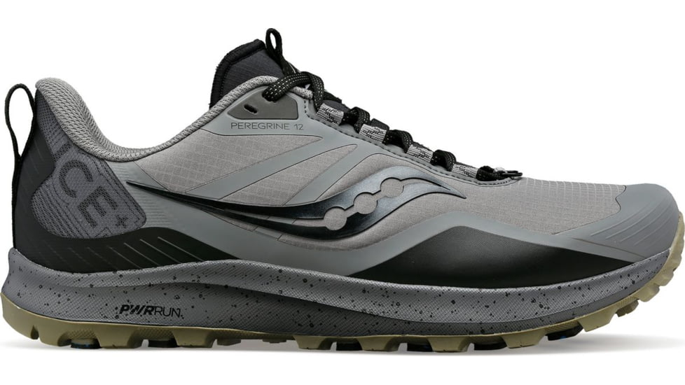 Saucony Peregrine Ice+ 3 Trail Shoes - Mens, Gravel/Black, 8, Medium, S20791-30-030-M-8