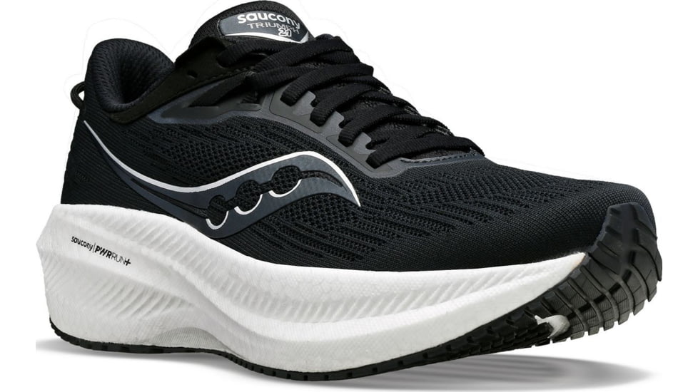 Saucony Triumph 21 Shoes - Womens, Black/White, 9, Wide, S10882-10-001-W-9