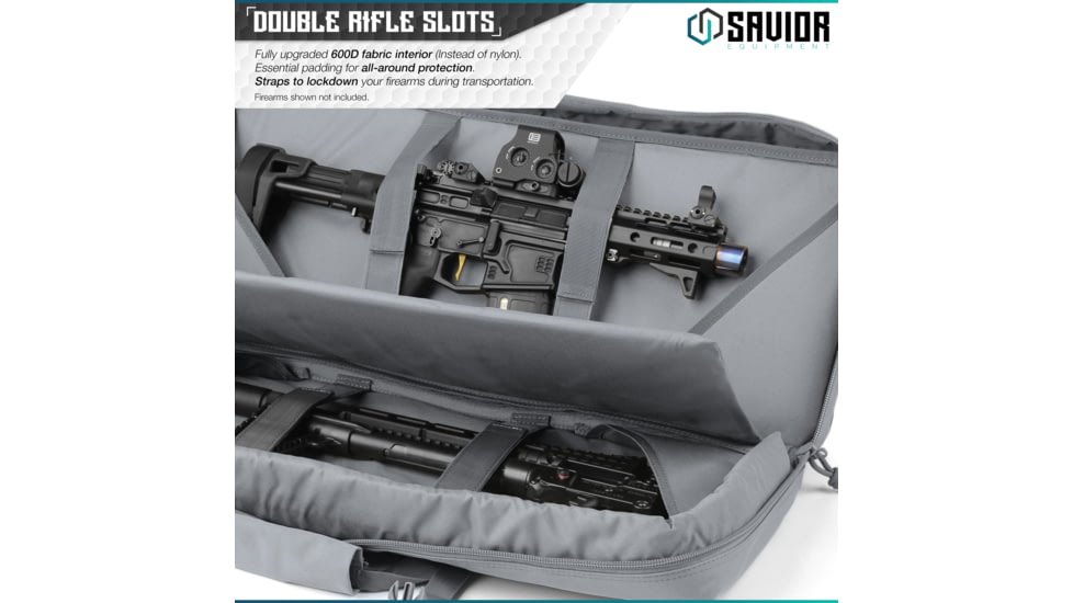 Savior Equipment American Classic Shorty Double Rifle Case, 28in, Gray, RB-2812DG-V1-GS
