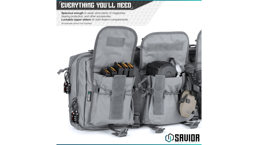 Savior Equipment American Classic Shorty Double Rifle Case, 28in, Gray, RB-2812DG-V1-GS