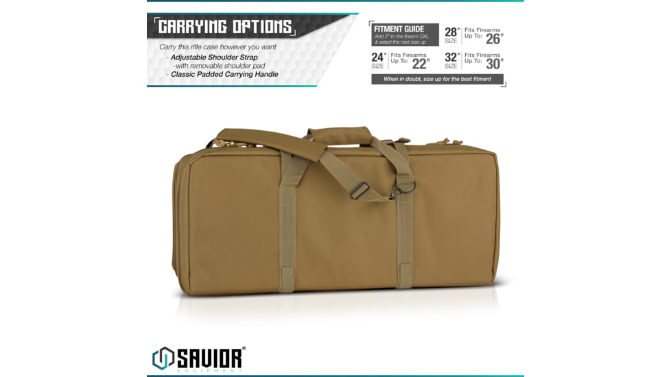 Savior Equipment American Classic Shorty Double Rifle Case, 32in, Dark FDE, RB-3212DG-V1-TN