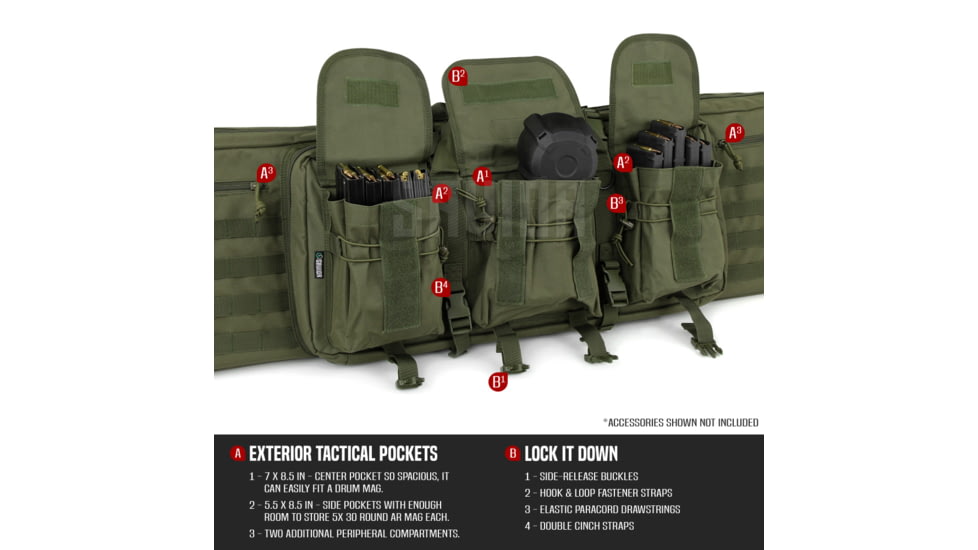 Savior Equipment American Classic Double Rifle Case, 36in, OD Green, RB-3612DG-V1-OG