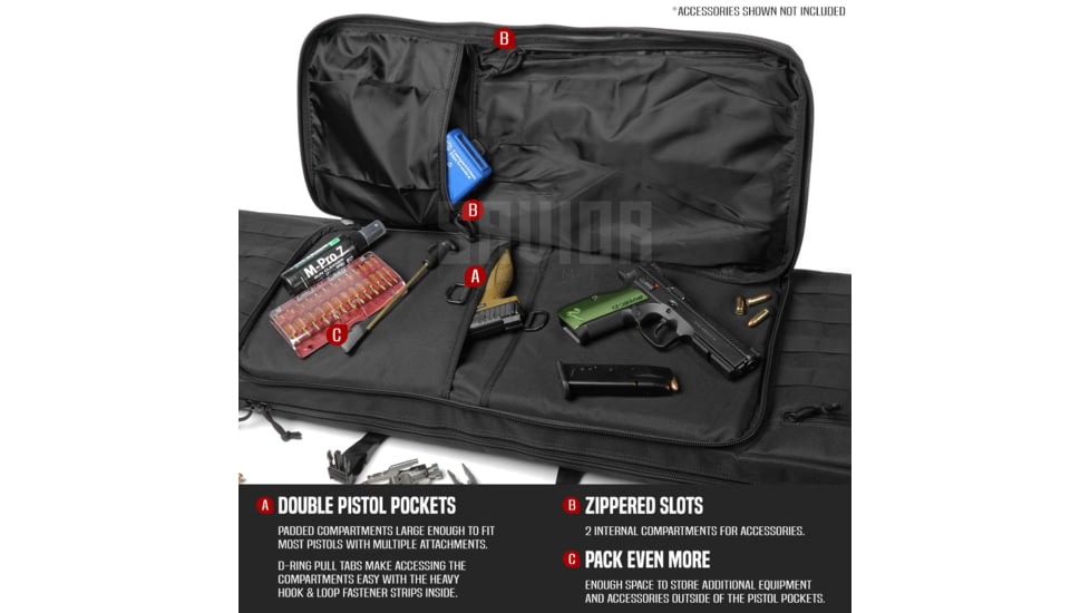 Savior Equipment American Classic Double Rifle Case, 42in, Black, RB-4212DG-V1-BK