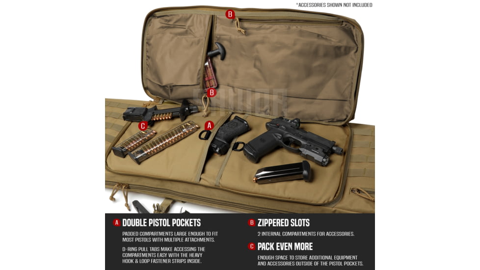 Savior Equipment American Classic Double Rifle Case, 55in, Dark FDE, RB-5512DG-V1-TN
