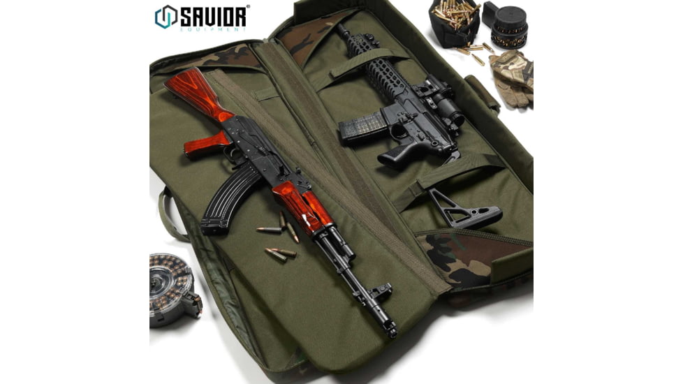 Savior Equipment American Classic Double Rifle Case, M81 Woodland, 45in L x 12in H, RB-4612DG-V1-M81