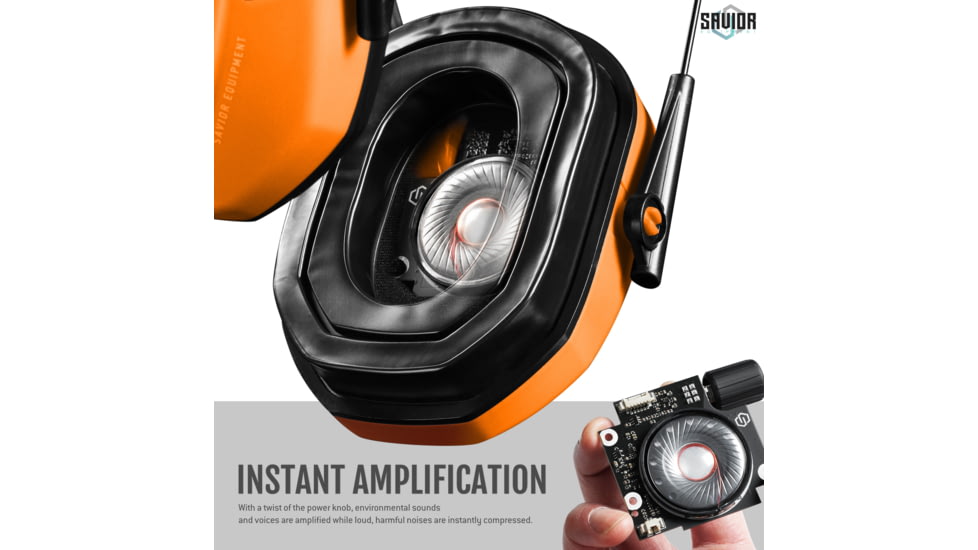 Savior Equipment Apollo Electronic Sound Suppressor, Orange, Collapsed: 5.5 x 5.5 x 4, EM-APOLLO-AN