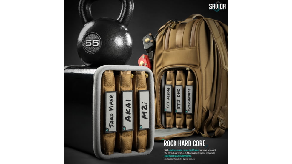 Savior Equipment PRO S.E.M.A Competition Backpack, Dark FDE, 16 x 21 x11, BP-SEMAXL-PRO-TN