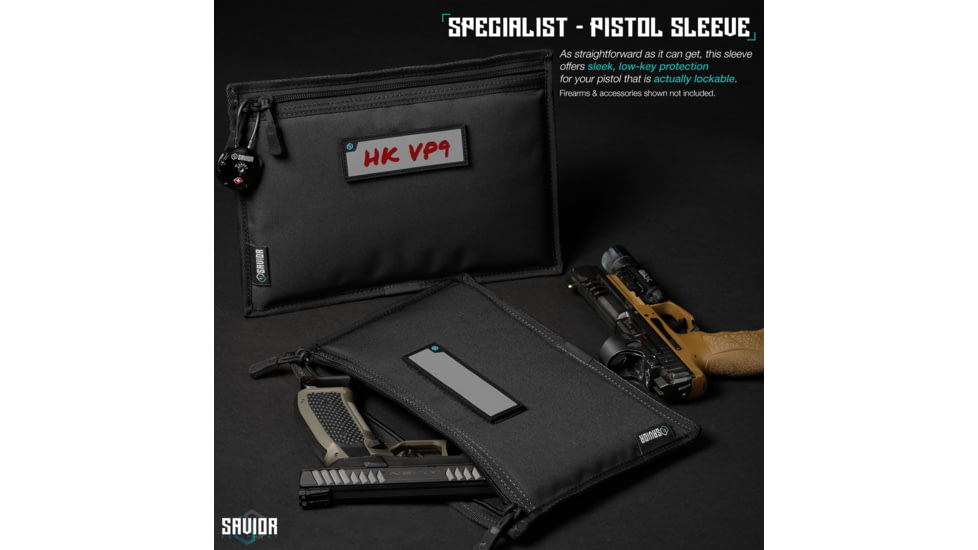 Savior Equipment Replacement Pistol Sleeve for Specialist Range Bag - 3 Pack, Black, 11.5in x 7.5in, Black, 11.5in x 7.5in, HC-RA3GUN-SPARE-3PC-BK