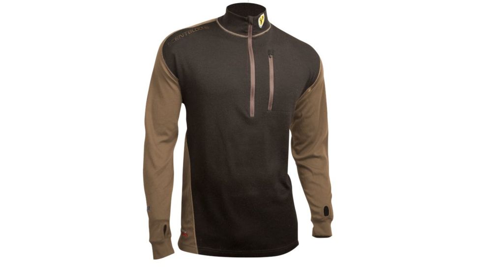 ScentBlocker Merino Wool Shirt, Black/Brown, Medium ALWSM