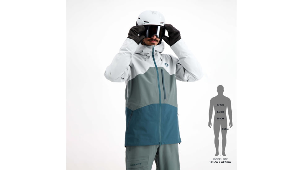SCOTT Vertic 3L Jacket - Mens, Light Grey/Grey Green, Large, 2837487393008