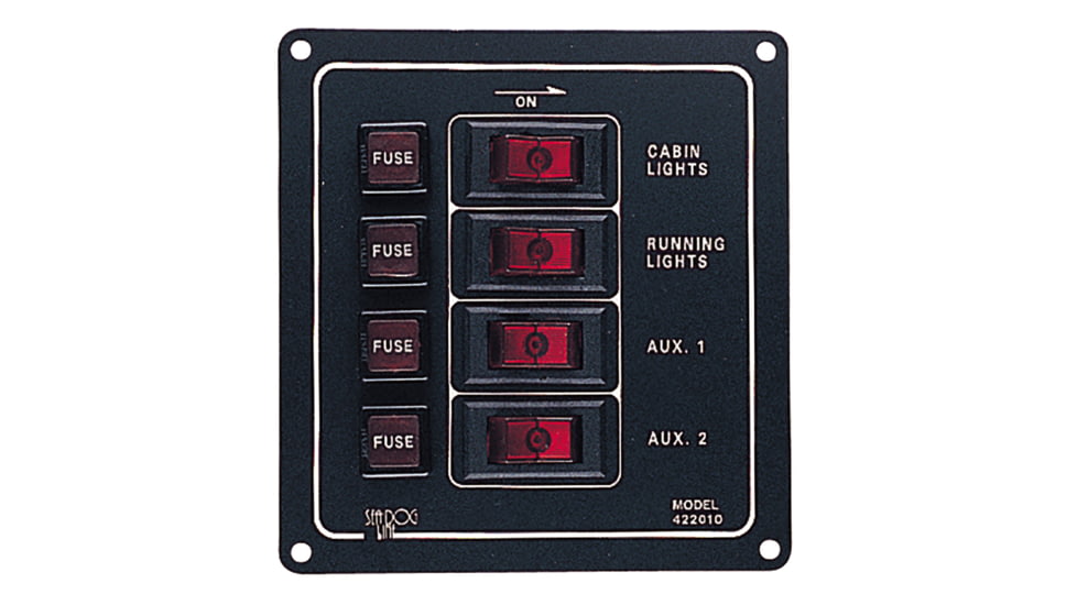 Sea-Dog Aluminum Switch Panel - Vertical - 4 Switch 79021