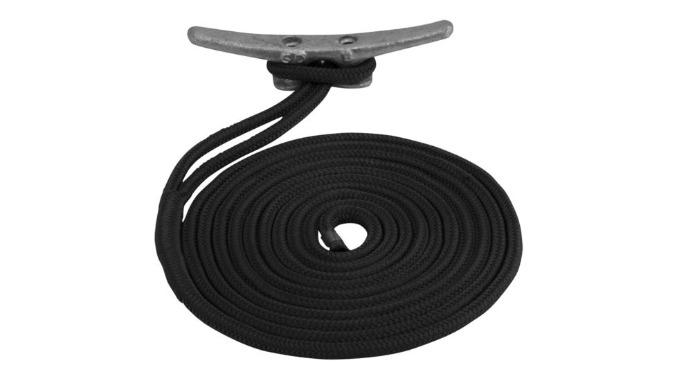 Sea-Dog Double Braided Nylon Dock Line - 3/8" x 15' - Black 77264