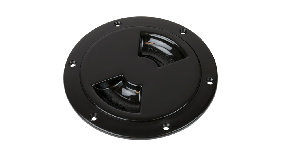 Sea-Dog Quarter-Turn Smooth Deck Plate w/Internal Collar - Black - 6" 77459