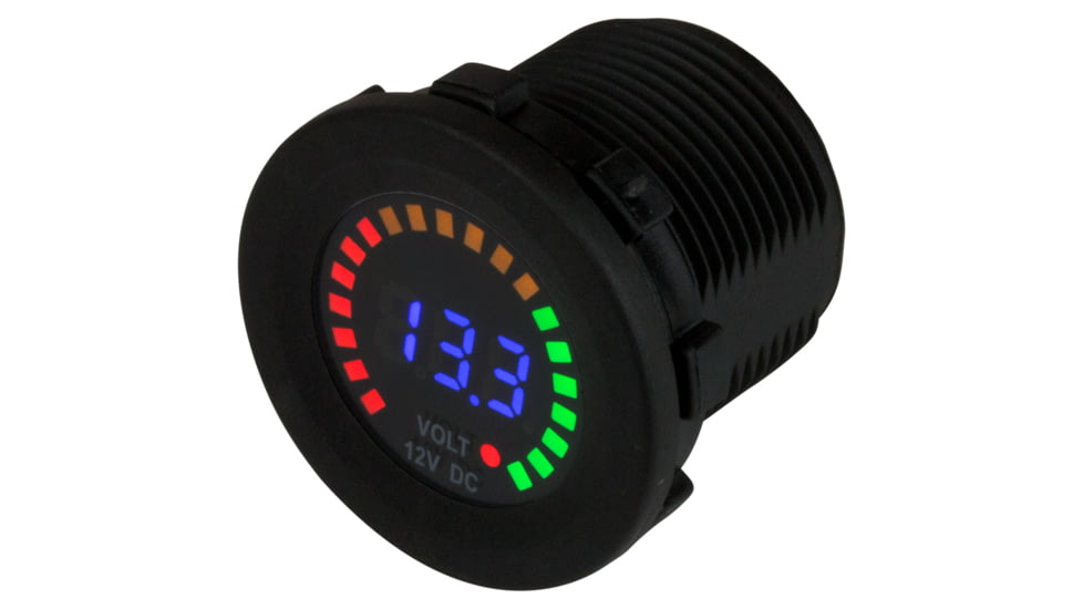 Sea-Dog Round Voltage Meter DC - 5V-15V w/Rainbow Dial 77911