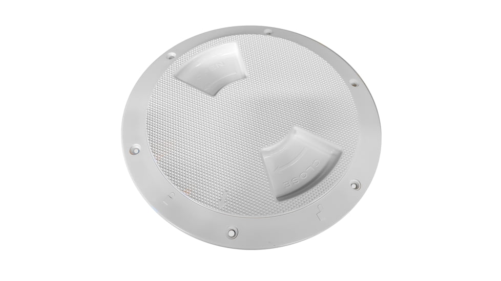 Sea-Dog Textured Quarter Turn Deck Plate - White - 5" 77435