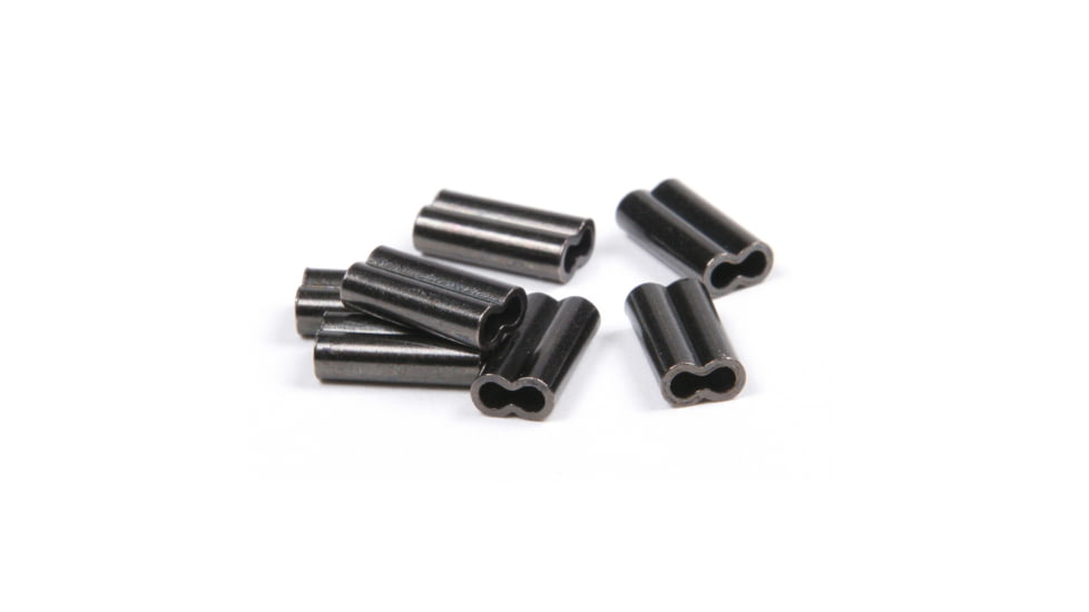 Sea Striker Double Sleeves Nickel Double Sleeves Black up to 50lb mono 25 pack, .8B