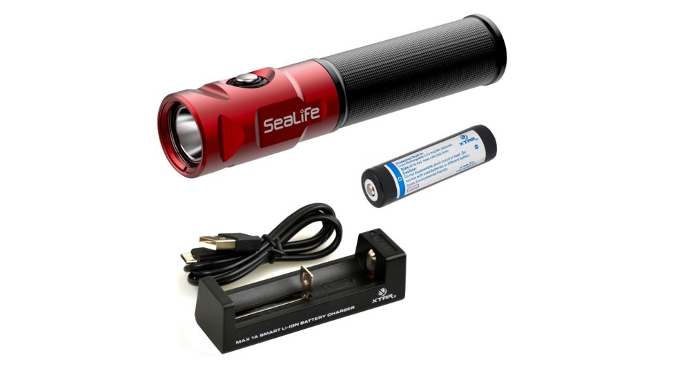 SeaLife Sea Dragon Mini 900 Power Kit SD Mini 900 Flashlight, 2600 Mah 18650 Li-Battery with Usb Battery Charger, Black SLKIT06