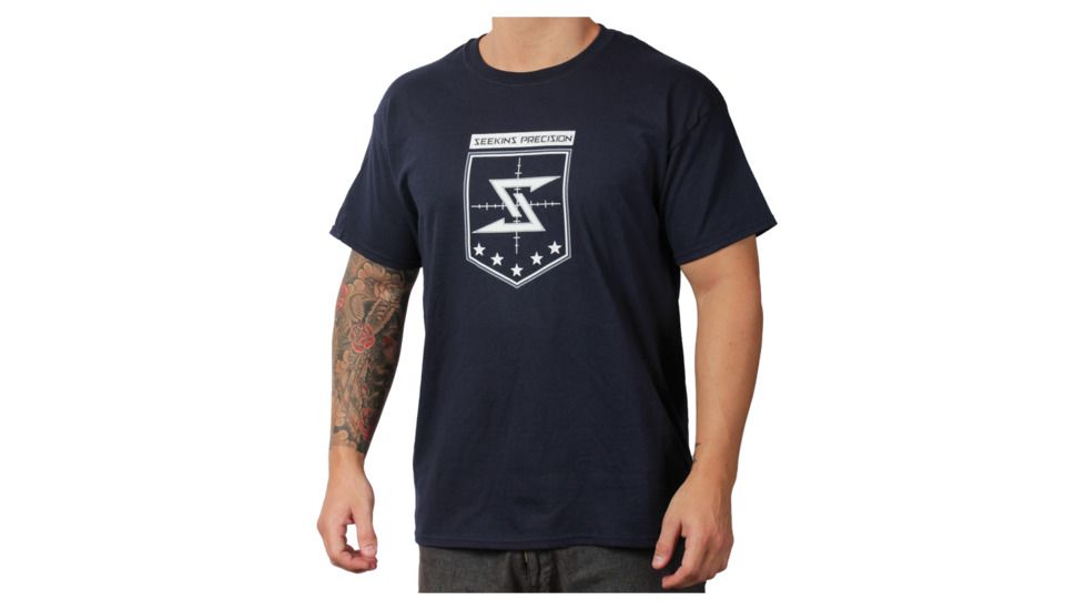 Seekins Precision Coat of Arms T-Shirt,Blue,Small 0010811062