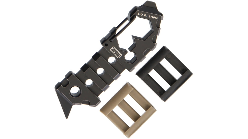Sektor3 Tools 1B Tool With Cutter, Titanium, Overall 3.875in, Black Finish Blade, Black/Tan Custom Rail Covers, SKT1B