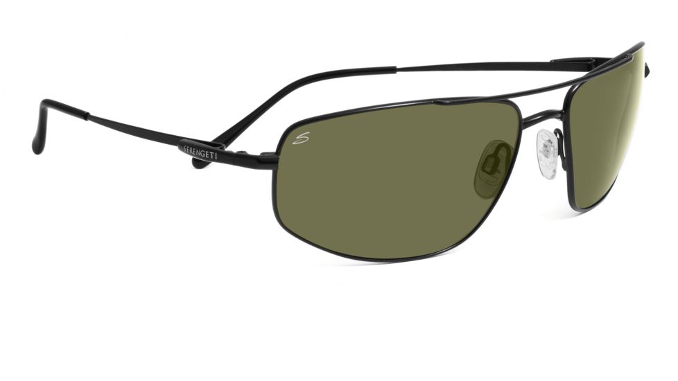 Serengeti Levanto Sunglasses - Satin Black Frame, 555nm Polarized Lenses 7586