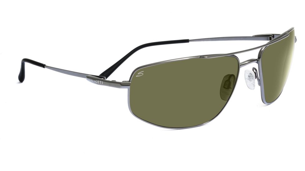 Serengeti Levanto Sunglasses - Shiny Gunmetal Frame, 555nm Polarized Lenses 7588