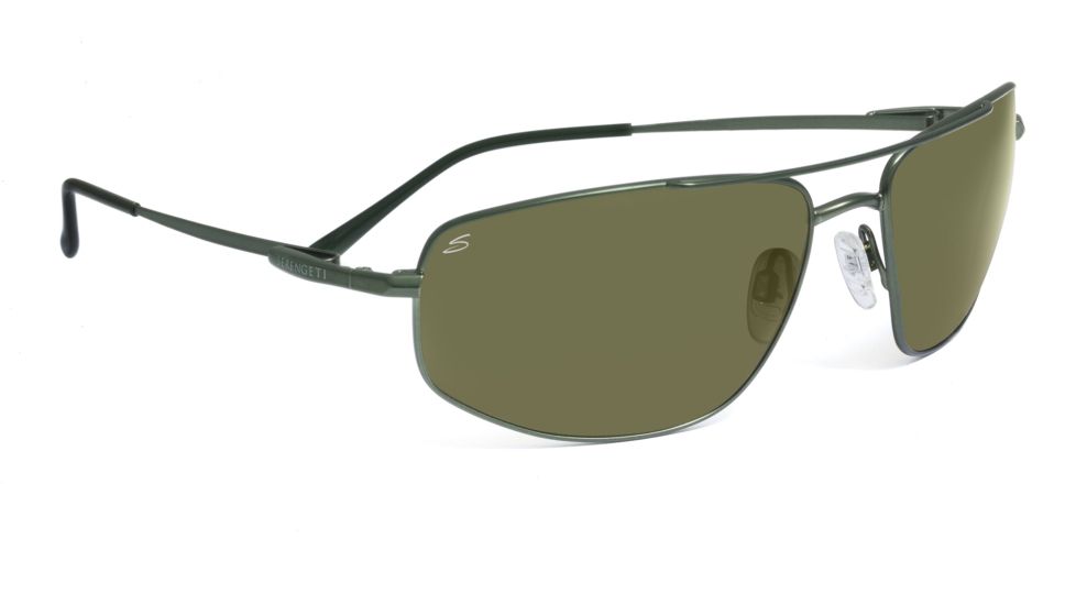Serengeti Levanto Sunglasses - Satin Racing Green Frame, 555nm Polarized Lenses 7589