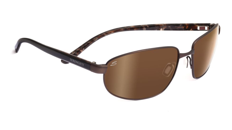 Serengeti Trapani Sunglasses - Satin Dark Brown Tortoise Frame, Drivers Gold Polarized Lenses 7600