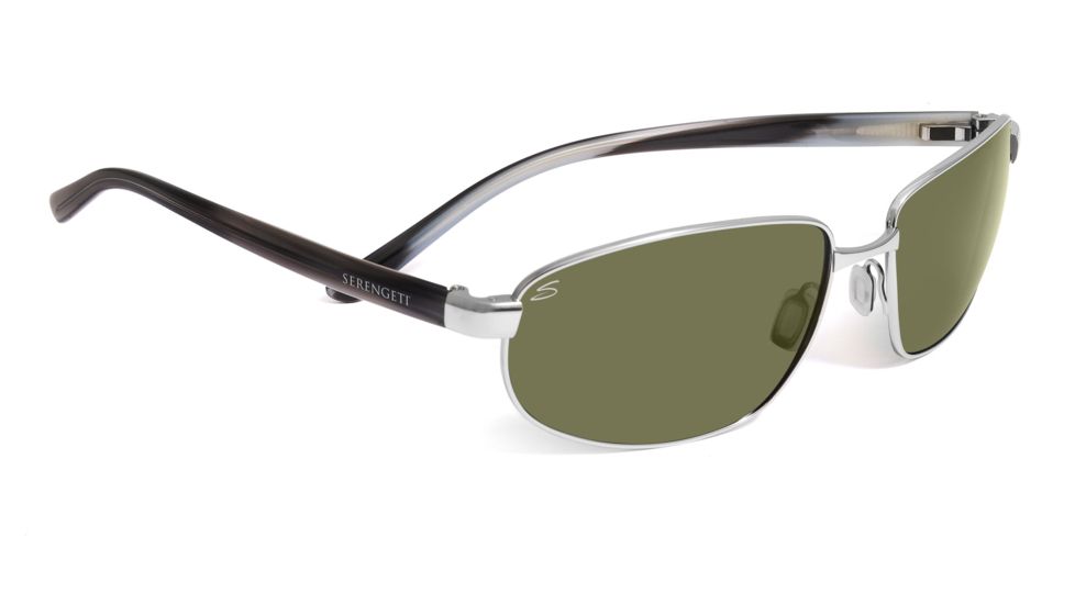 Serengeti Trapani Sunglasses - Shiny Silver Smoke Stripe Frame, 555nm Lenses 7603