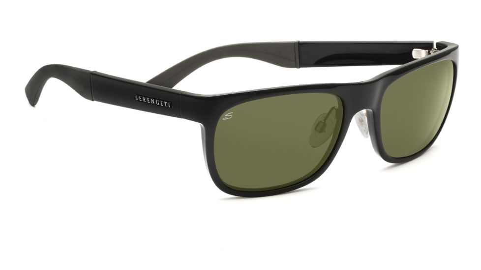 Serengeti Nico Sunglasses - Shiny Black Frame, 555nm Lenses 7645