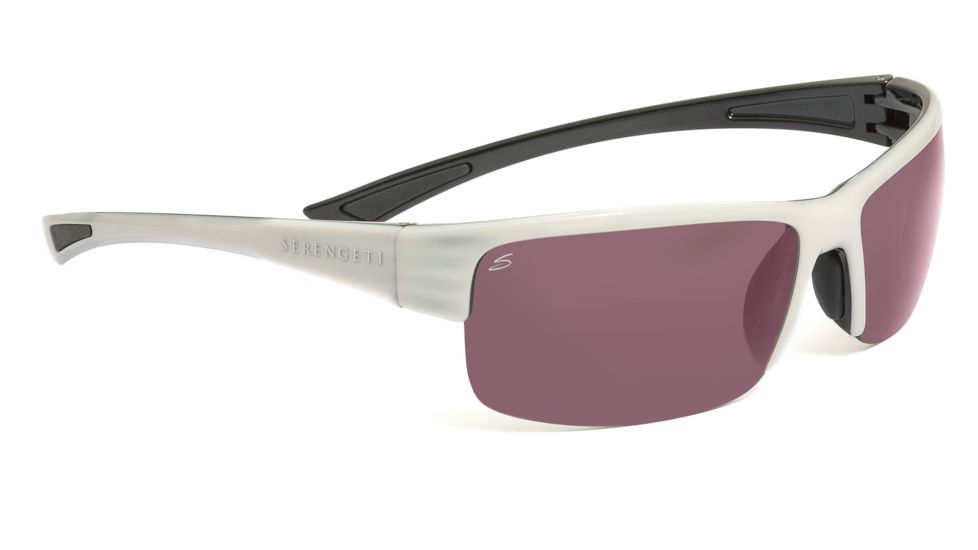 Serengeti Corrente Sunglasses - Metallic Pearl/Black Frame, Polar PhD 555nm Lenses 7695