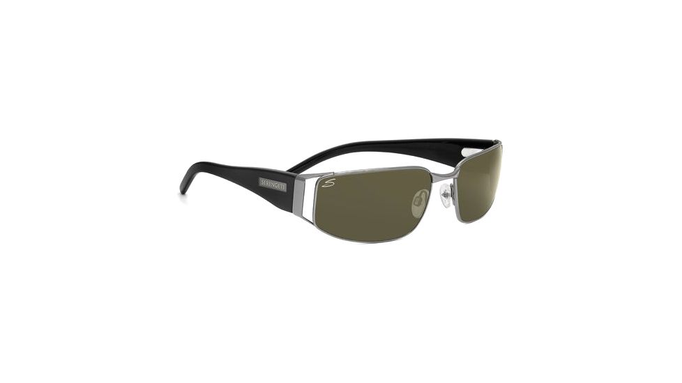 Serengeti Canova Sunglasses 7278, Medium Gunmetal/Black Frame, 555nm Lens