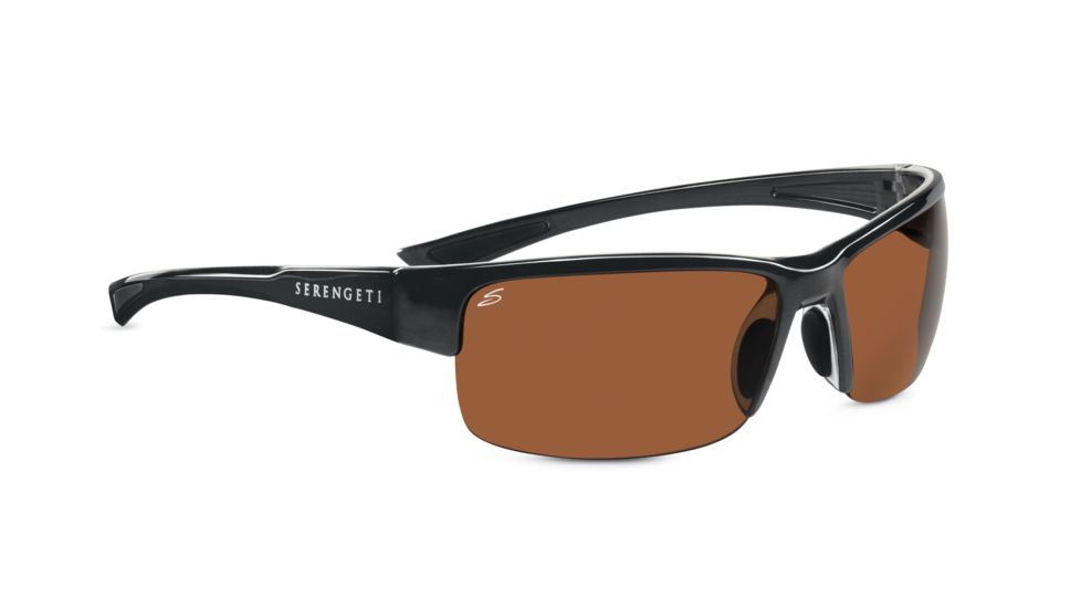 Serengeti Corrente Sunglasses - Shiny Hematite/Crystal Clear Frame, Polar PhD Drivers Lenses 7697
