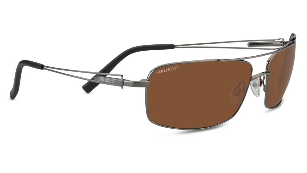 Serengeti Dante Sunglasses, Shiny Gun Frame, Drivers Polarized Lens