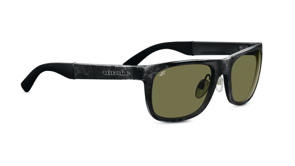 Serengeti Nico Sunglasses - Shiny Gray Marble Frame, 555nm Polarized Lenses 7647