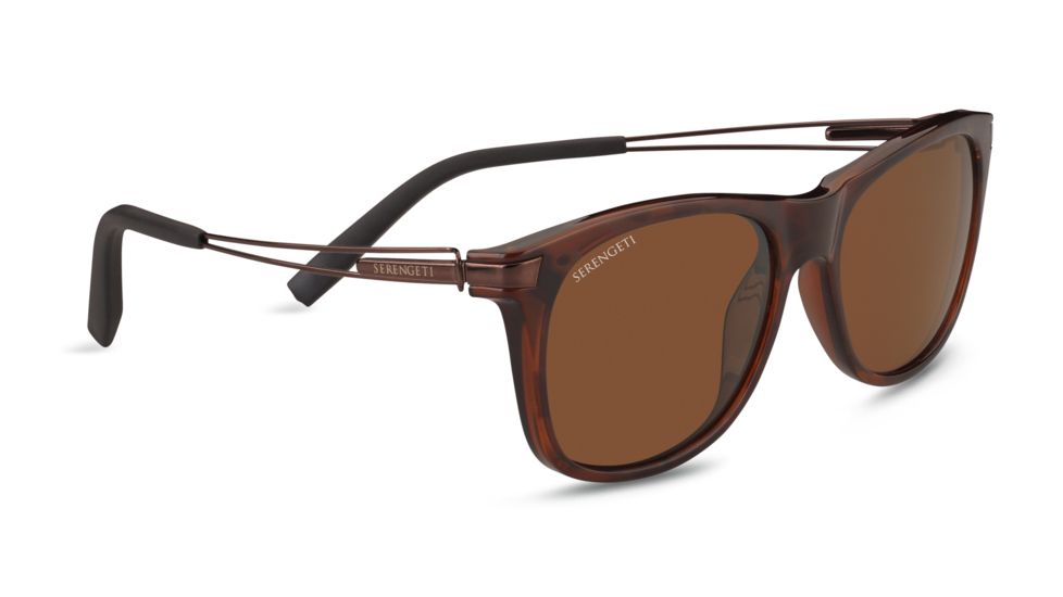 Serengeti Pavia Sunglasses, Shiny Bronze Glitter Tortoise Frame, Polarized Drivers Lens, 8202