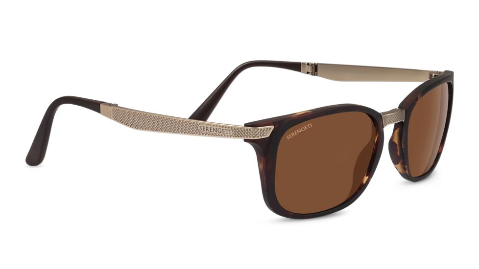 Serengeti Volare Sunglasses,Satin Tortoise Frame,Polarized Drivers Square Lens 8496