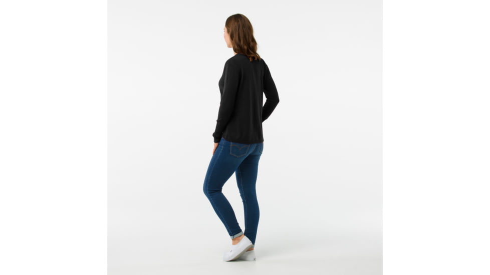 Smartwool Shadow Pine V-Neck Sweater-Women's, Black, Extra Small, SW000345001-XS