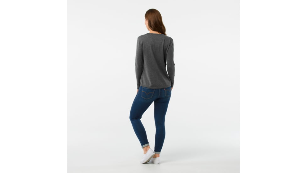 Smartwool Shadow Pine V-Neck Sweater-Women's, Medium Gray Donegal, Medium, SW000345A43-M