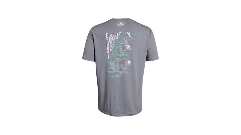 SHED, Under Armour East Coast Fish Tee - Mens - Mens, Steel, Large, 1328139-35-L