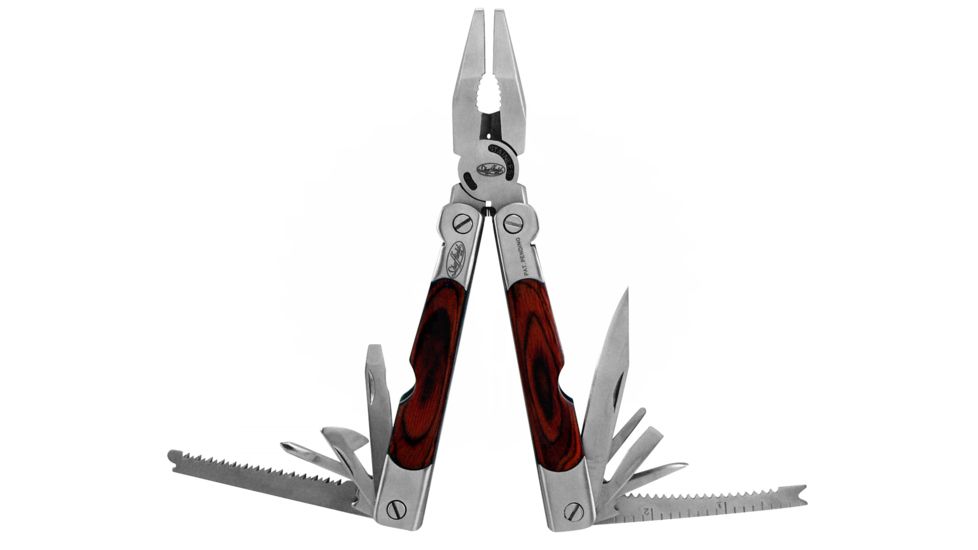 Sheffield 18-in-1 All Purpose Folding Multi-Tool w/ Hardwood Handle, 4.5" folded 12762